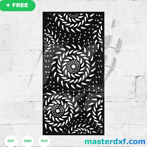 Spiral Leaf Medallion Door Panel DXF DXF File